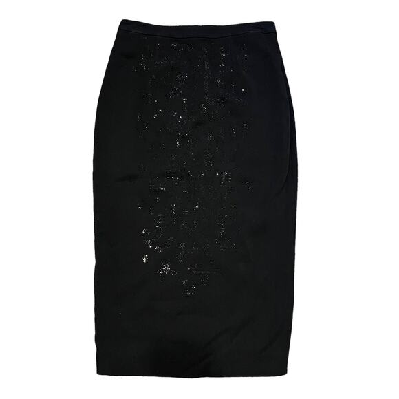 A.L.C. Black  Rhinestone Leopard Midi Skirt size 2 - Picture 2 of 10